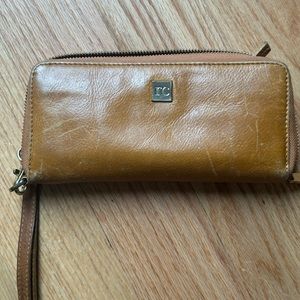 Rachel Cruz Leather wallet- Camel color cash/envelope system